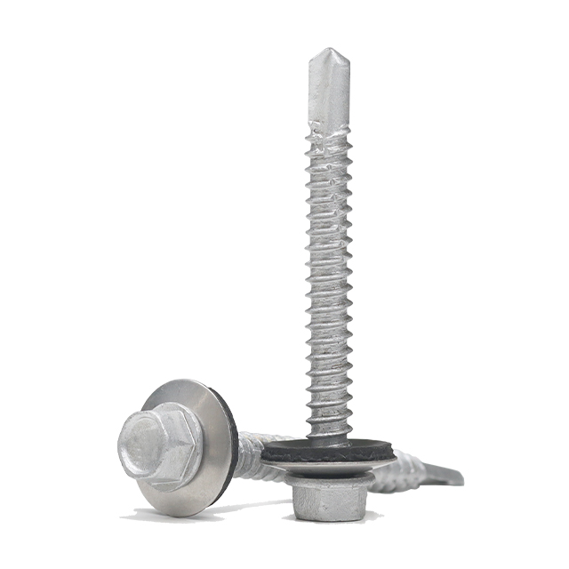 Tornillos autoperforantes con brida hexagonal y arandela EPDM