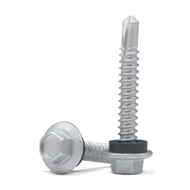 Tornillo autoperforante hexagonal de brida grande con arandela EPDM